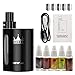 Produktbild E Zigarette Starterset NOVEL 60W Mod kit 1500mAh Akku Top Refill+5x10ml E-liquid 0.2ohm/2.0ml Verdampfer Tank E Shisha Ohne Nikotin (Schwarz)