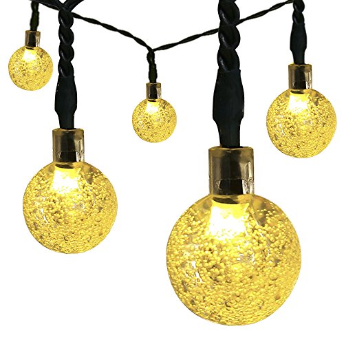 Satu Brown 30er LED Solar Lichterkette Garten Globe Außen Licht Warmweiß 6,5M, Dekorative Beleuchtung für Terrasse, Party, Hochzeit, Camping, Weihnachten, Hof, Outdoor, Fest Deko usw.