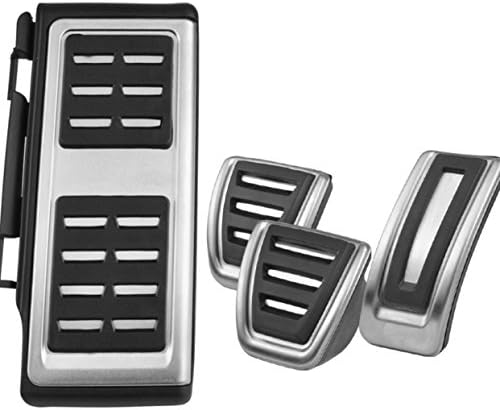 Emblem Trading Stainless Steel Pedals Pedal Car Tuning Pedal Accelerator Brake Pedal with Foot Rest for Manuel Plug &amp; Play Installation