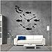 Produktbild HNSD Wanduhr aus Acryl Fisch Mit Blase DIY Riesen Wanduhr Spiegeleffekt Wandkunst Wohnkultur Aquarium Dekoration Rahmenlose Große Nadel Uhr Uhr Schwarz 27inch