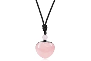 COAI® Collar Ajustable de Colgante de Piedra Natural Corazón de Amor para Mujer