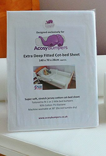 Extra Deep Fitted COTBED Sheet - Designed exclusively for Acosy Bumpers - Super soft stretch jersey fabric.