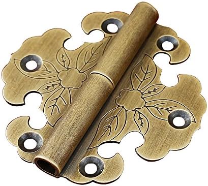 China Ming and Qing Dynasties bronze furniture accessories door and wardrobe door removable hinge hinge Green Bronze 6.3 * 6.2 cm/2.5 * 2.44 " 2PCS