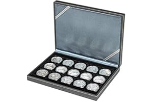 LINDNER Das Original NERA XM-Coffret numismatique avec 15 alvéoles carrés pour Monnaies/Capsules jusqu'à Ø ext. 40 mm