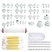 Produktbild Rocita Kuchendeko-Werkzeuge Fondant Icing Cutter Schneider Rosenblüten-, Blumen-, Blatt-Formen im Set mit Zuckergussglätter  Ausroller, plastik, 68Pcs