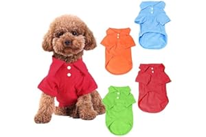 KINGMAS 4 Pack Dog Shirts Pet Puppy T-Shirt Clothes Outfit Apparel Coats Tops