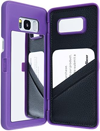 Galaxy S8 Case,Dassions Hidden Back Mirror Wallet Case with Stand Feature and Card Holder for Samsung Galaxy S8 (For Samsung Galaxy S8, Purple)