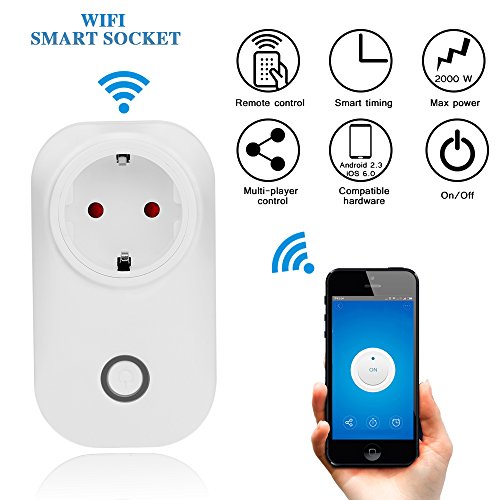 Smart Socket Remote Control WiFi Switch Socket Funziona con Amazon Alexa [Echo, Echo Dot] Wireless Presa elettrica intelligente Mobile AMAZON ECHO Voice / remoto / timer Socket di controllo Plug EU per Android IOS Smartphone