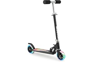 Hyiatyo Roller Kinder 6 Jahre mit LED Rädern, Kinder Scooter ab 3-10 Jahre, Faltbar Kinder Kickscooter Tretroller für Junge und Mädchen