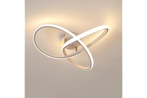 Lumiup Modern Ceiling Light, 15 Inch 3000K Warm White LED Ceiling Lights Fixture, Modern Spiral Design LED Ceiling Lamp for Aisle, Bedroom, Kitchen, Stair, Hallway