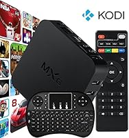 EASYTONE Android TV BOX Built In Channel Updater, Quad Core Speed, Kodi (XBMC) Media Player - Free Movies and TV Comes Fully Loaded Smart TV Box + I8 Wireless Keyboard with Touchpad