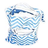 Wickeltaschen Wasserdichte Reißverschluss Tasche Waschbar Wiederverwendbare Windeltasche Blaue und weiße Ripple Muster - 4