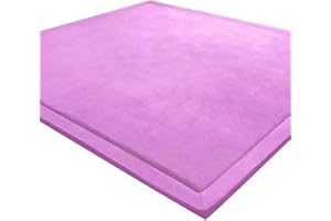 LEHOUR Tappeto di Velluto Corallo Ispessimento per bambino Coperta strisciante Tappeto Morbido Tatami Tappetino Antiscivolo (colore lilla, 80 * 200CM)