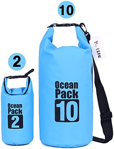 ValueHall 2 Pack 10L/2L Lightweight Waterproof Dry Bags with Durable Adjustable Shoulder Strap, Plus Free Waterproof 500D Phone Case