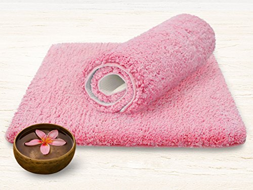 SKY Badematte Uni – Größe wählbar – 95cm rund, pink – Öko-Tex 100 zertifiziert - 6