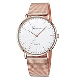 Armbanduhr Uhren Damen-Uhr Ø 46mm mit Milanaise-Armband Uhren Chenang Ultra Dünne Schwarze Datumsanzeige und Milanese Classic Quartz Edelstahl