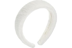 VOCOSTE Fluffy Fuzzy Headband, Plush Headband, Soft Fuzzy Hair Hoop, White