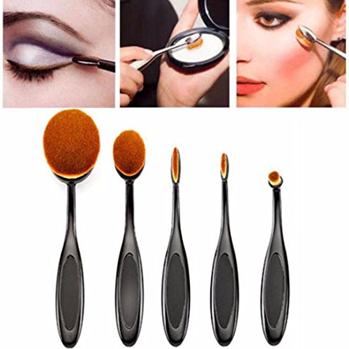 Boyasing 5PC/Set Toothbrush Style Eyebrow Brush Foundation Eyeliner Makeup Brushes