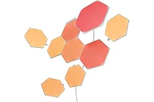 Nanoleaf Shapes Hexagon Starter Kit, 9 Esagoni Luminosi LED RGBW Smart, Applique da Parete Interno Modulari, Luci Led 16M Colori WiFi, Funziona con Alexa, Sincronia Musica e Monitor, Deco e Gaming