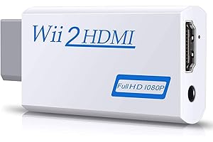 APKLVSR Wii hd-mi adattatore,Convertitore wii hd-mi,Connettore Console di Gioco Wii a HD-MI Video 60Hz 720P 1080P + Uscita Audio 3,5mm,per Tutte le Modalità di Visualizzazione Wii(Bianco)