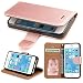 Produktbild iPhone 5S Hülle, iPhone 5 Hülle, iPhone SE Hülle,SOWOKO Ledertasche Schutzhülle Flip Case Brieftasche Handytasche mit Magnetverschluss für Apple iPhone 5S 5 SE (Rose Gold)