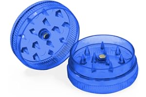 JOY STORE Mini macinino in plastica per tabacco e spezie. Grinder da 30mm per tritare qualsiasi spezia e tabacco. (Blu)