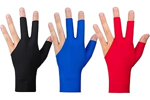 HUANMIN Guanti da biliardo a 3 dita Guanti da biliardo Guanti da biliardo, Guanti da biliardo Mano sinistra Guanti da biliardo Accessori da biliardo per uomini Donne Adulti