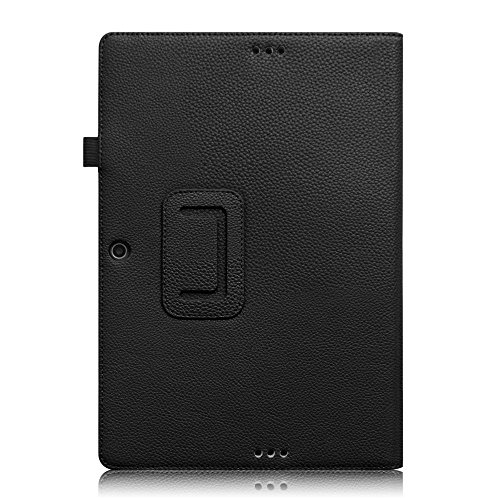 Fintie MEDION LIFETAB P10356 Hülle Case – Folio Kunstleder Schutzhülle Tasche Cover Etui mit Ständerfunktion und Stylus-Halterung für MEDION LIFETAB P10356 (MD 99632) Tablet-PC (10.1 Zoll), Schwarz - 7