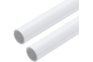 QUARKZMAN Tube Rigide en PVC, Tuyau Rond, Tuyauterie, Quincaillerie, Tuyauterie 10mm ID 12mm OD 9" Longueur Blanc Haute Résistance pour Tuyau d'Eau, Loisirs Créatifs, Manchon de Câble 2Pcs