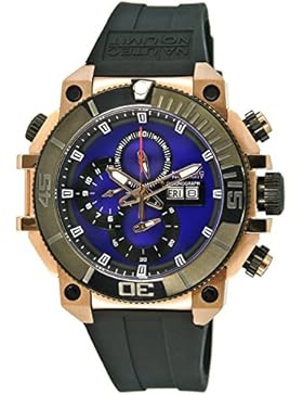 Nautec No Limit Herren-Armbanduhr XL Seabridge Chronograph Quarz Kautschuk SB-RBRGIPBK-BL