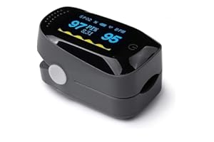 COAVEL Pulsioxímetro de dedo profesional, medición saturación de oxígeno y frecuencia cardíaca. Oxiómetro pediátrico con pantalla a color de lectura fácil