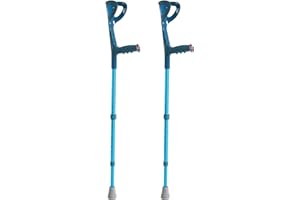 P AGE Stampelle Ortopediche Regolabili per Adulti, in Alluminio Anodizzato, Supporto Avambraccio (Blu, Adulto)