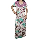 Indiatrendzs Women Nighty Hosiery Nightwear Floral Maxi Night Gown 42"