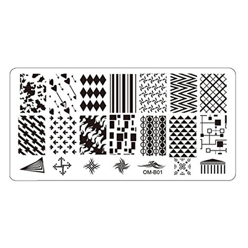 DDLBiz® 1PC Nail Art Image Stamping Plates Manicure Stamp Template DIY Template Tool - Stainless steel (#1)