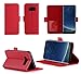 Produktbild Samsung Galaxy S8 2017 4G Hülle Brieftasche Leder rot Cover mit Kartenfach - Zubehör Etui Portfolio smartphone S8 2017 Case Schutzhülle (Handy Wallet tasche folio PU Leder, Red) - XEPTIO accessoires