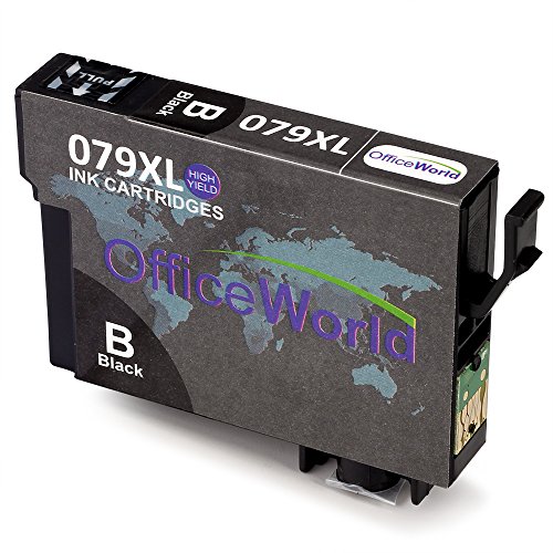 OfficeWorld Kompatible Patronen Ersatz für Epson T0791 Schwarz Tintenpatronen Kompatibel für Epson Stylus Photo 1400 1500W P50, Artisan 1430, PX650 660 660+ 700W 710W 720WD 730WD 800FW 810FW 820FWD 830FWD, Packung mit 5 Stück - 2