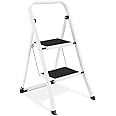 iTrend 2 Step Folding Ladder – Lightweight Alloy Steel, 150kg Capacity, Anti-Slip Wide Steps, Handrail – Compact Step Stool for Kitchen, Home, Office