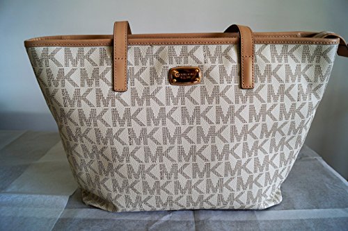 Preisvergleich Produktbild Michael Kors Vanilla Jet Set Monogram Tote Handbag