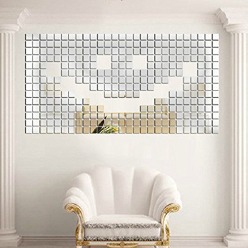 sourcingmap® 3D Wandaufkleber Mosaik-spiegel Wohnzimmer Kunst Aufkleber 2cmx2cm 100 teile - 7