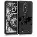 Produktbild kwmobile Hülle für Wiko View - TPU Silikon Backcover Case Handy Schutzhülle - Cover klar Weltkarte Umriss Design Schwarz Transparent