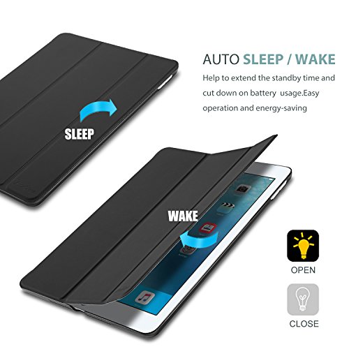 ProCase Apple iPad Pro Hülle 10.5″ 2017 – Ultra-Dünner Leichter Standplatz-Intelligenter Hülle mit Transparenter Mattierter Rückseitiger Abdeckung für 2017 Neues 10.5-Zoll iPad Pro, Mit Auto Sleep / Wake Feature –Schwarz - 6