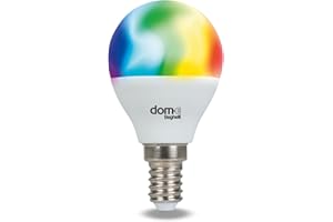 Beghelli - Lampadina LED Alexa Smart SFERA E14 5W RGB-CCT WiFi, Compatibile con App, Domotica Facile, Controllo Vocale, Regolazione Colori, Luce Calda e Fredda, Bianco, 1 Unità