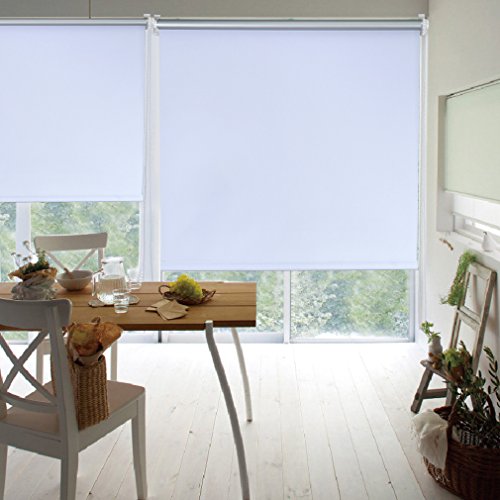 SHINY HOME® Verdunkelungsrollo Klemmfix Verdunklungsrollo ohne Bohren Klemmrollo Seitenzug 80x175cm (Weiß) - 4