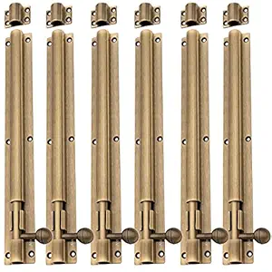 Atom 6 Pack, 12 inch Aluminium Tower Bolt | Antique Finish | Home and Offices Doors and Windows Tower Bolt, TB001