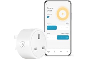 MOESGO MOES Dimmer Smart Plug, 2.4GHz WiFi Plug for Dimmable LED, CFL, Halogen and Incandescent Bulbs, Compatible with Alexa & Google Home,Dimmer Switch for LED Lights Brightness Adjust