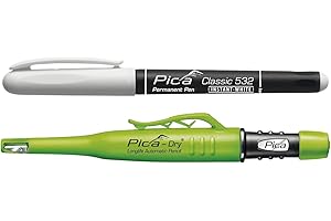 vasalat Pica Permanent Marker biały + Pica Dry marker z otworami grafitowymi, 2-częściowy