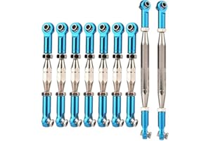 Drfeify RC Auto Lenkstangen Set, 9pcs Lenkgestänge Upgrade Teile Playing Accessories für FY-01/02/03/04/05/07 WLtoys 12428 12423 Q39 RC Car(Blau)