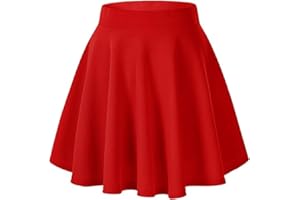 L S U Girls Plain Skater Skirt High Elastic Waist A Line Stretchy School Skirt Casual Multiple Colours