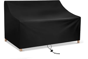 FACHMACH Funda para Banco de Jardín 3 Plazas Funda para Sofá de Exterior Impermeable con Salidas de Aire Funda Protectora Sofa de Patio Anti-Viento UV Resistente (163x66x89cm)