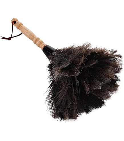 Spolverino Piume Struzzo Con Manico Legno - Lavabile Per TV, Librerie E